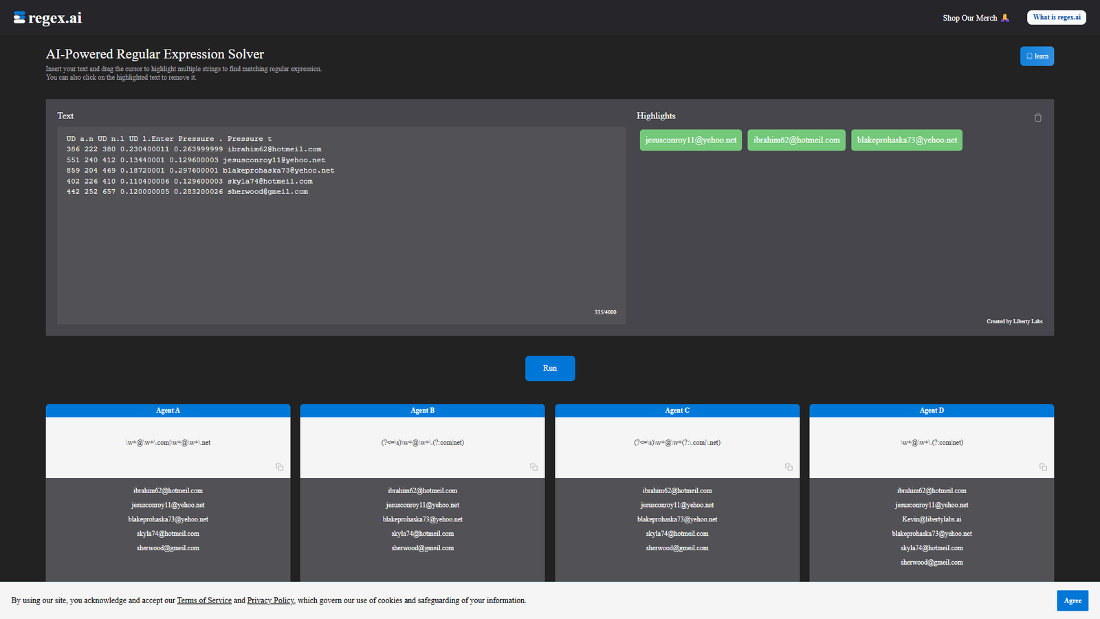 Regex.ai — интерфейс нейросети Regex.ai — интерфейс нейросети