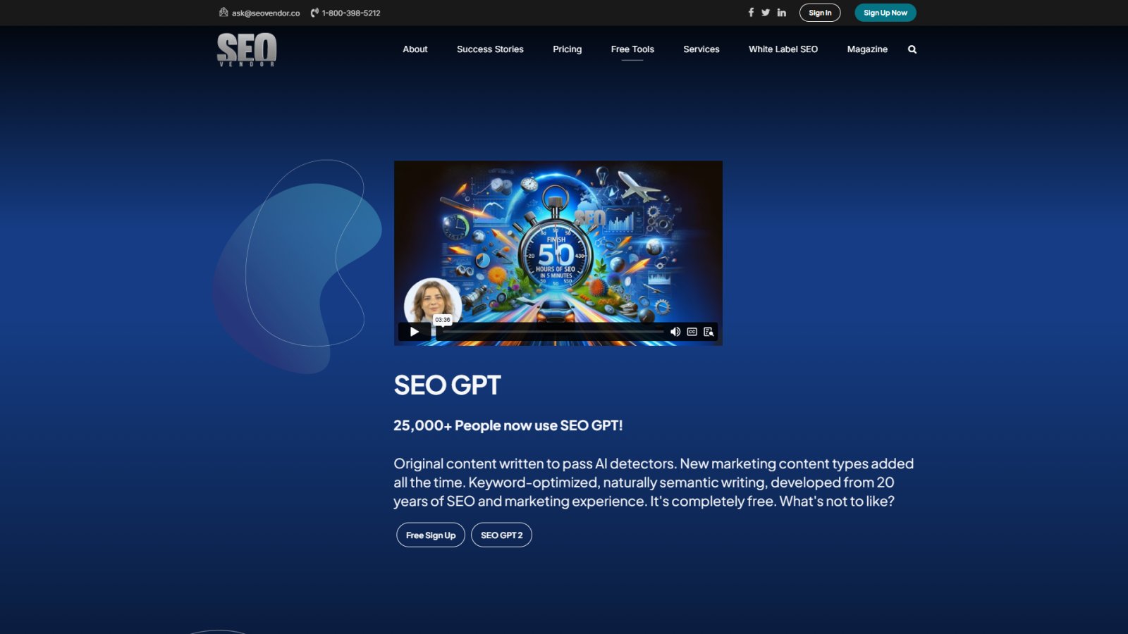 SEO GPT нейросеть Главная страница