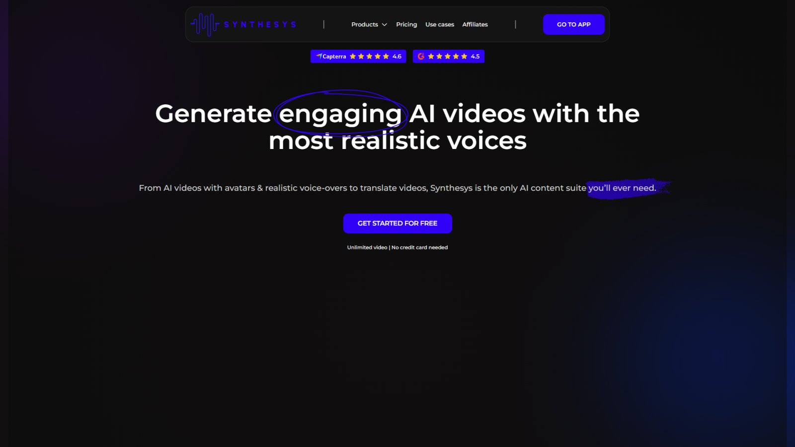 Synthesys Studio нейросеть Главная страница