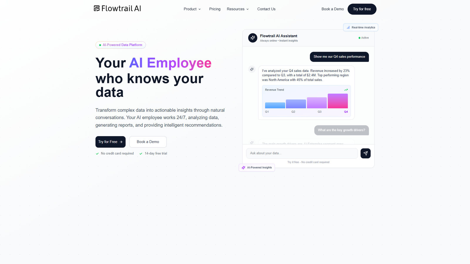 Flowtrail AI — интерфейс нейросети Flowtrail AI — интерфейс нейросети