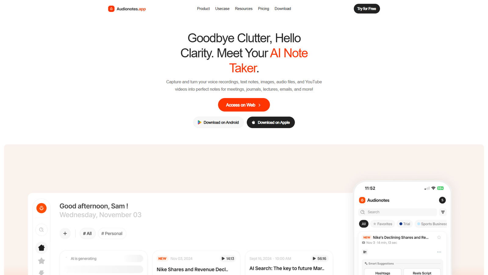 Audionotes — интерфейс нейросети Audionotes — интерфейс нейросети