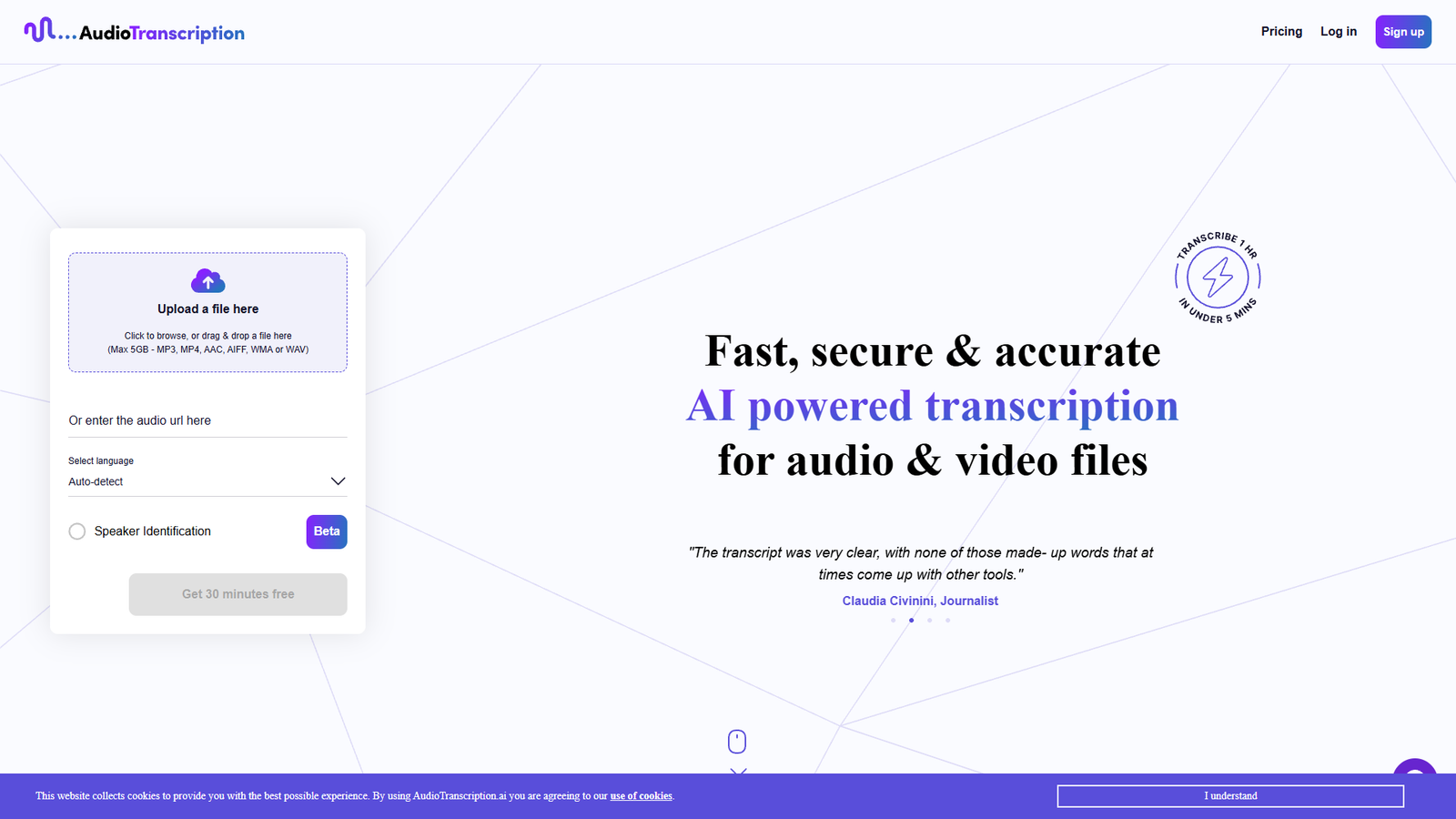 AudioTranscription.ai — интерфейс нейросети AudioTranscription.ai — интерфейс нейросети