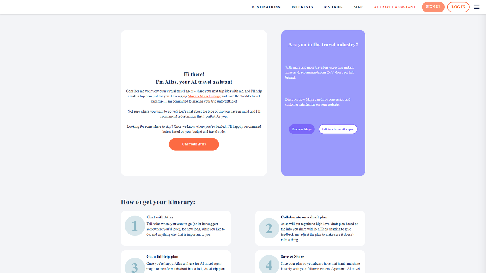 Atlas — AI тревел-ассистент — интерфейс нейросети Atlas — AI тревел-ассистент — интерфейс нейросети