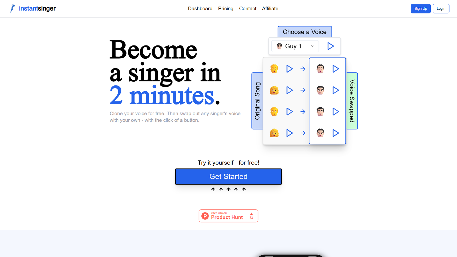 Instant Singer — интерфейс нейросети Instant Singer — интерфейс нейросети