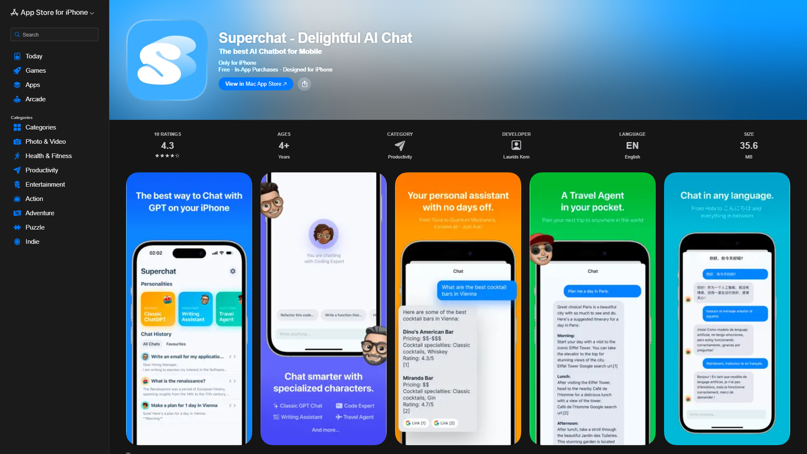 Superchat - Delightful AI Chat — интерфейс нейросети Superchat - Delightful AI Chat — интерфейс нейросети