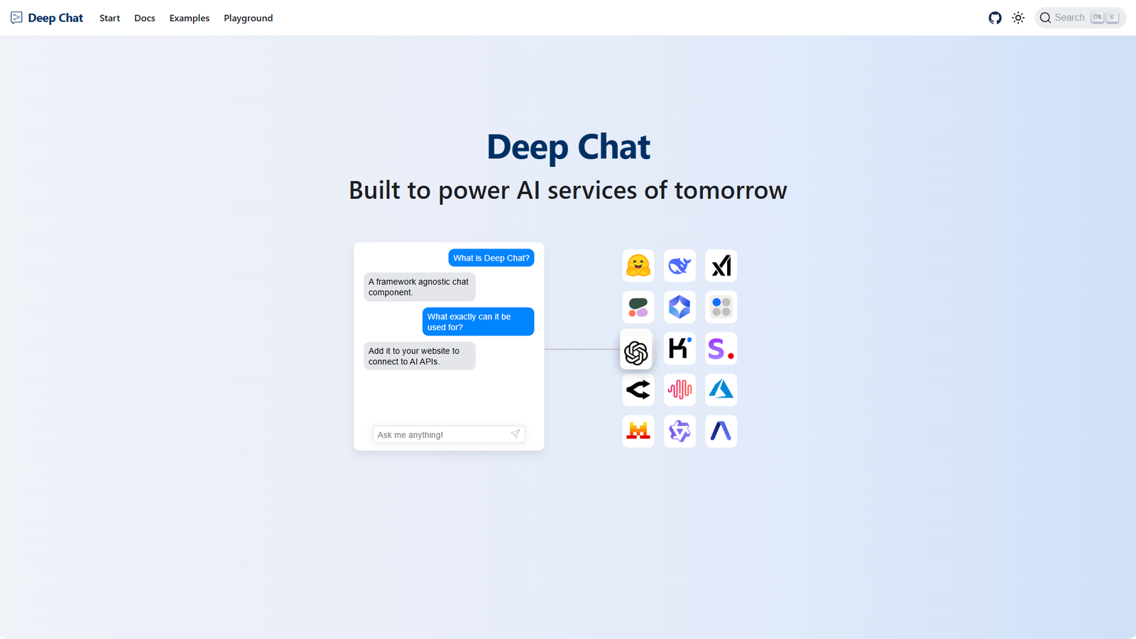 Deep Chat — интерфейс нейросети Deep Chat — интерфейс нейросети