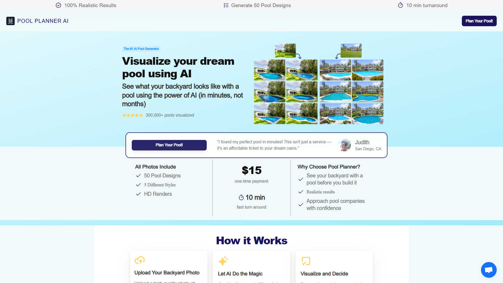 Pool Planner AI — интерфейс нейросети Pool Planner AI — интерфейс нейросети