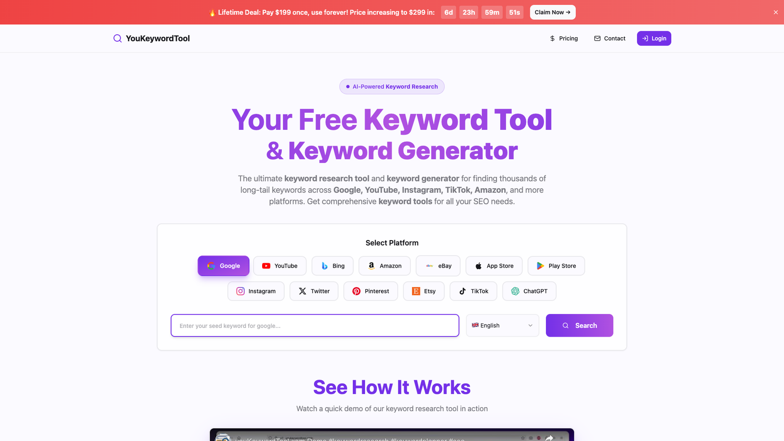 YouKeywordTool — интерфейс нейросети YouKeywordTool — интерфейс нейросети