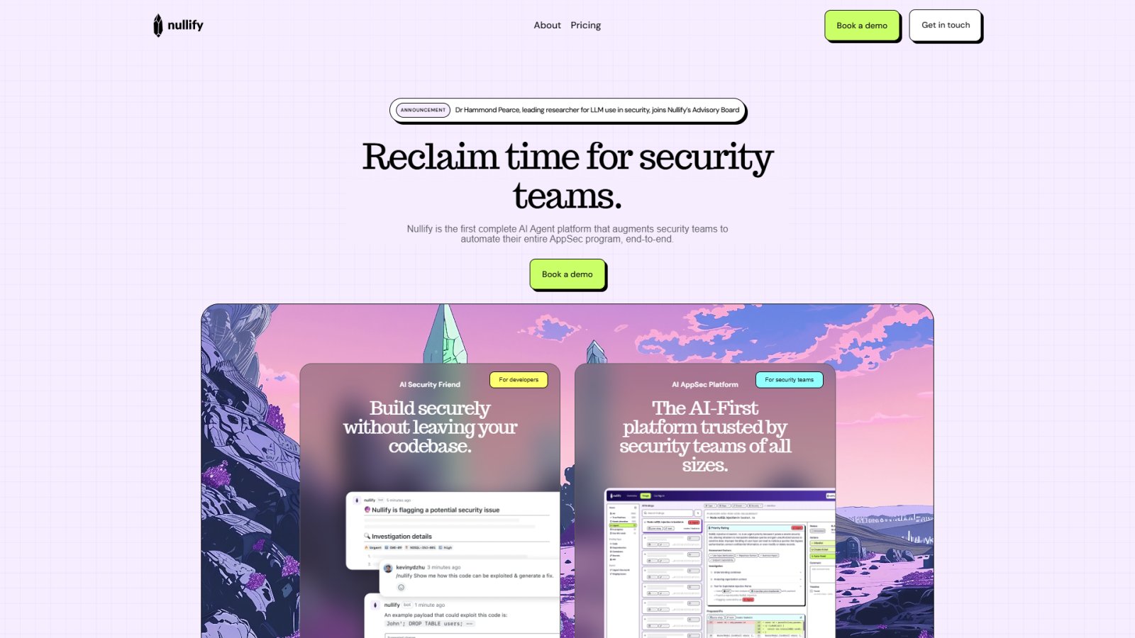 Nullify AI нейросеть Главная страница