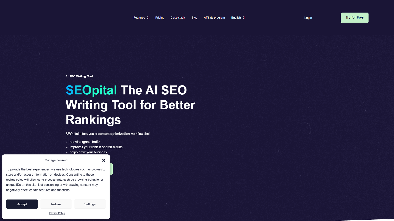 SEOpital — интерфейс нейросети SEOpital — интерфейс нейросети