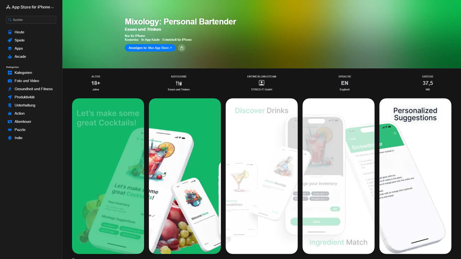 Mixology Personal Bartender — интерфейс нейросети Mixology Personal Bartender — интерфейс нейросети