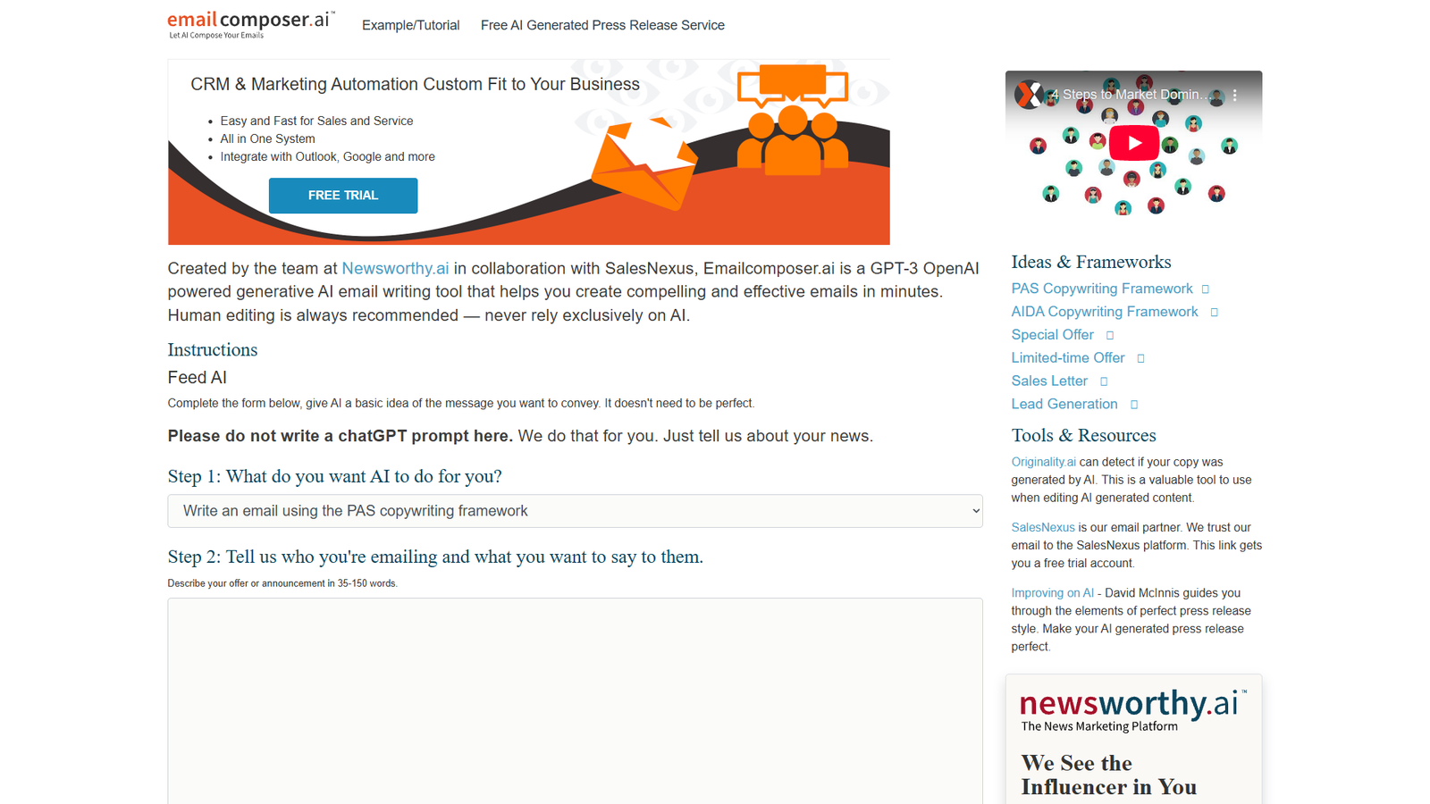 EmailComposer.ai — интерфейс нейросети EmailComposer.ai — интерфейс нейросети