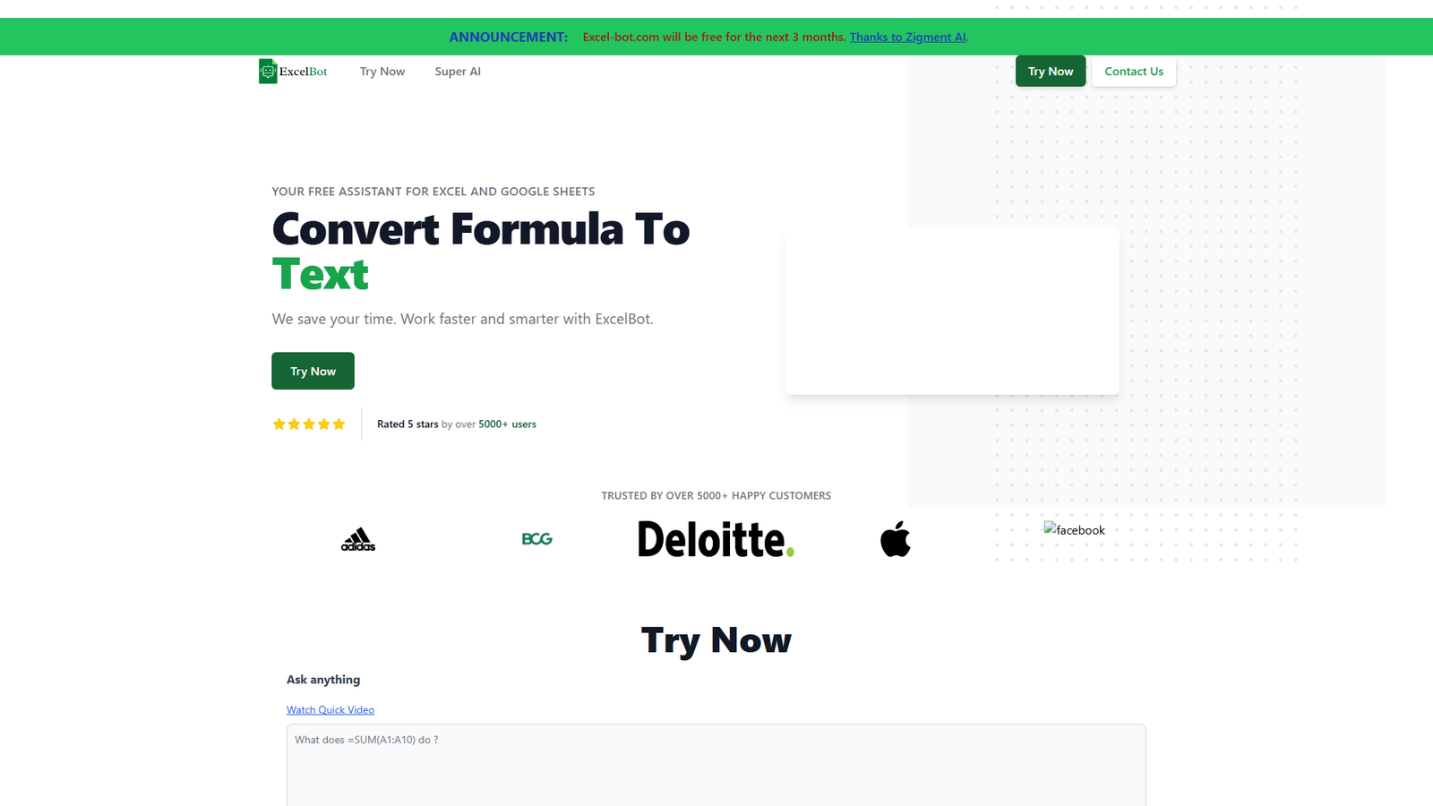 Excel Bot AI assistant — интерфейс нейросети Excel Bot AI assistant — интерфейс нейросети