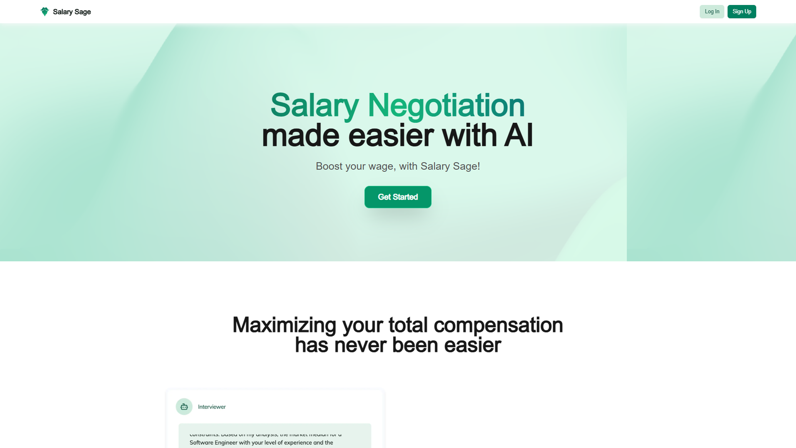 Salary Sage — интерфейс нейросети Salary Sage — интерфейс нейросети