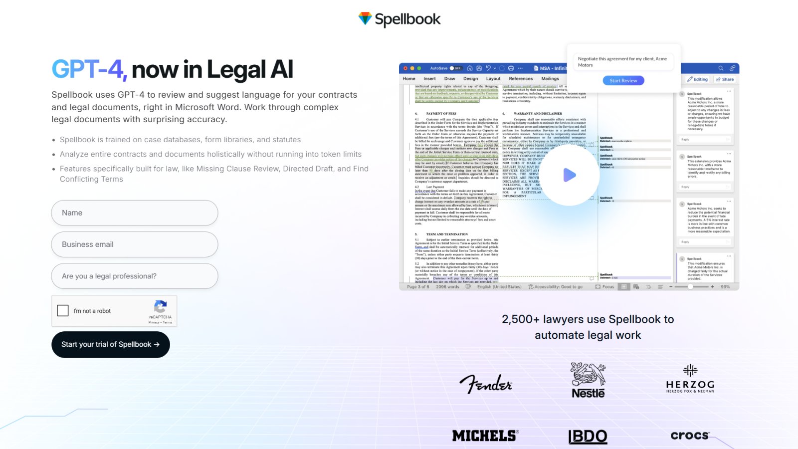 Spellbook нейросеть Главная страница