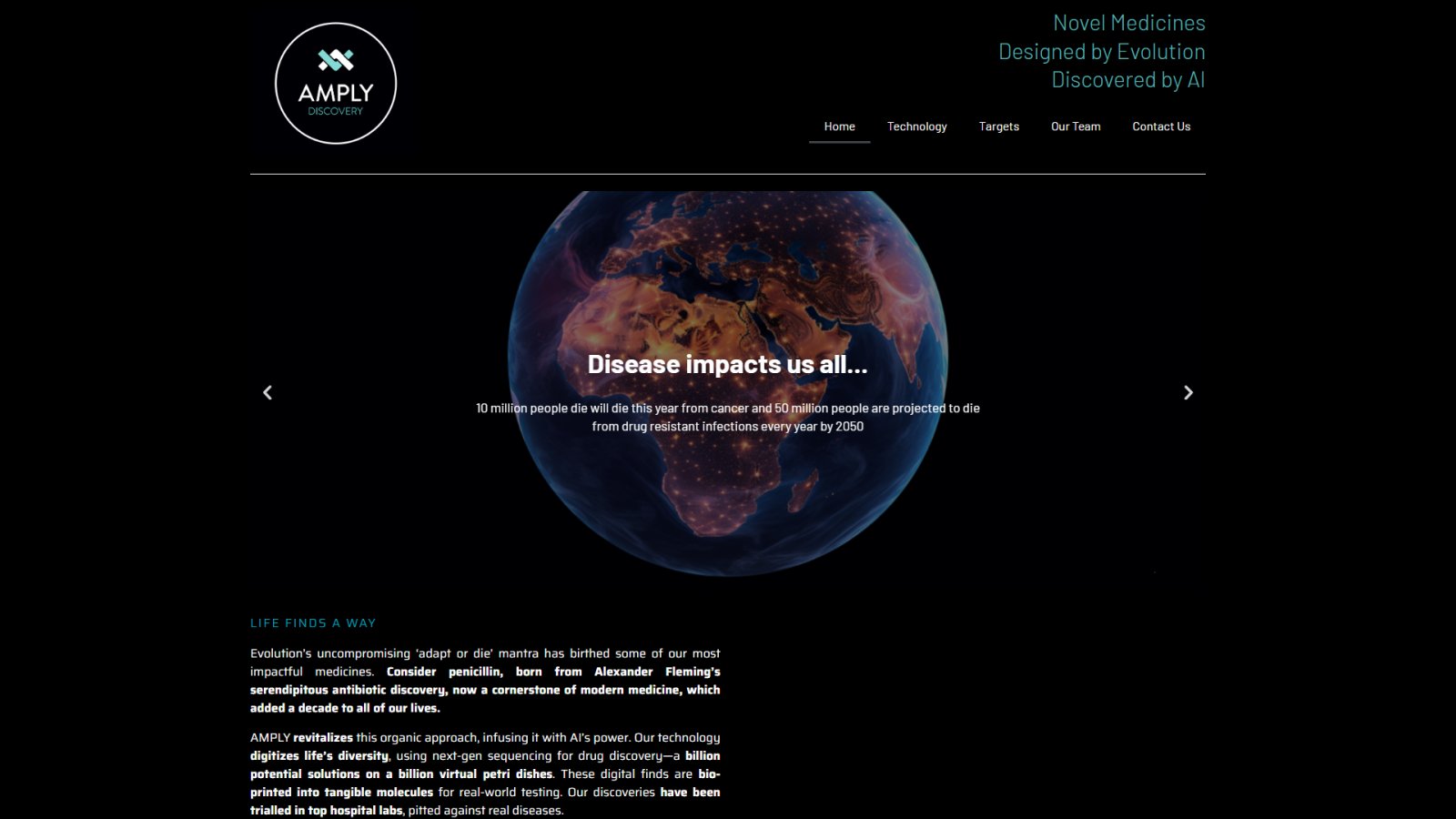 AMPLY Discovery нейросеть Главная страница