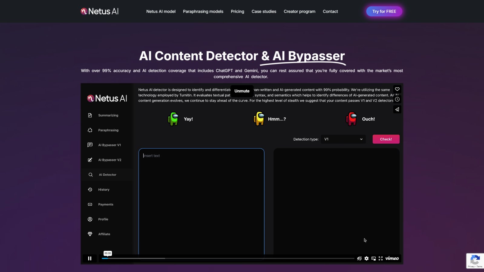 Netus AI нейросеть Главная страница