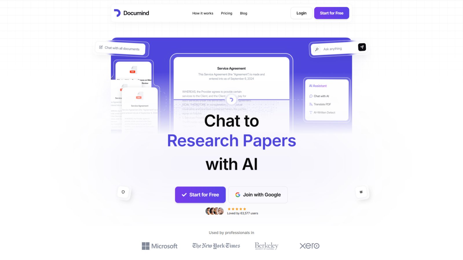 Documind нейросеть Главная страница
