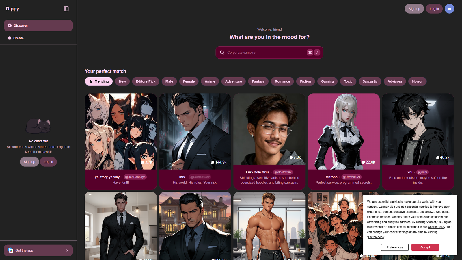 Dippy AI — интерфейс нейросети Dippy AI — интерфейс нейросети