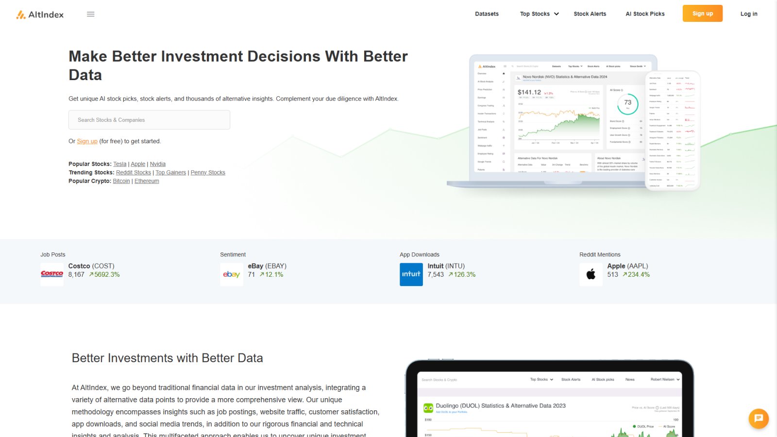 AltIndex нейросеть Главная страница