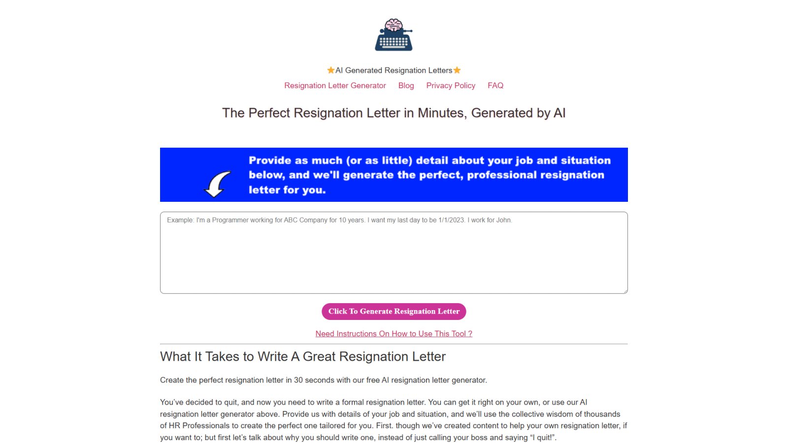 Resign.ai нейросеть Главная страница