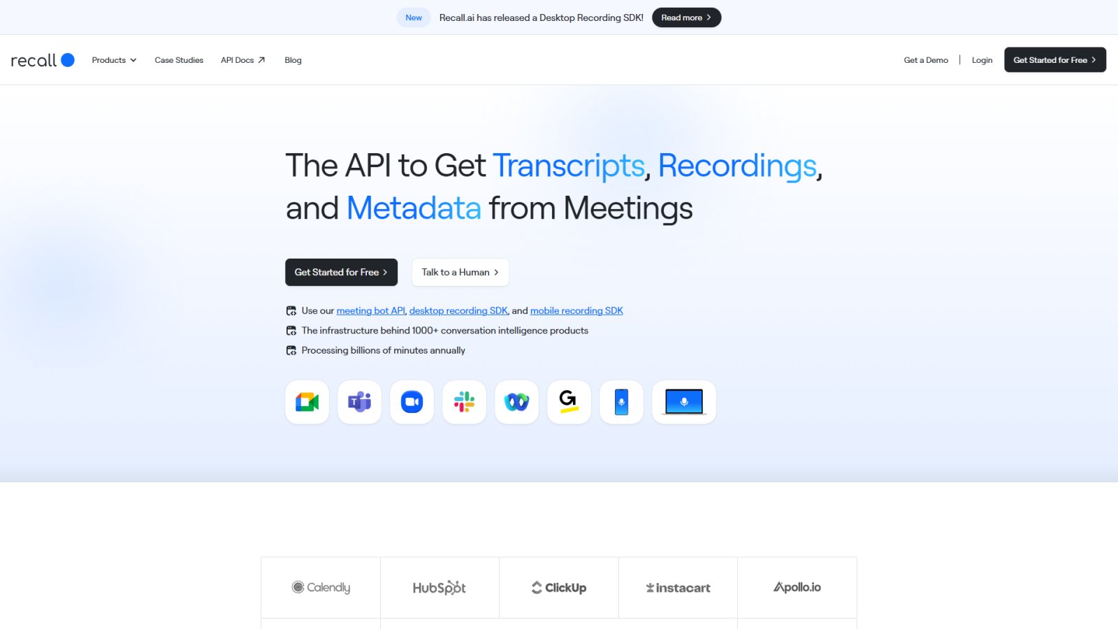 Recall.ai нейросеть Главная страница