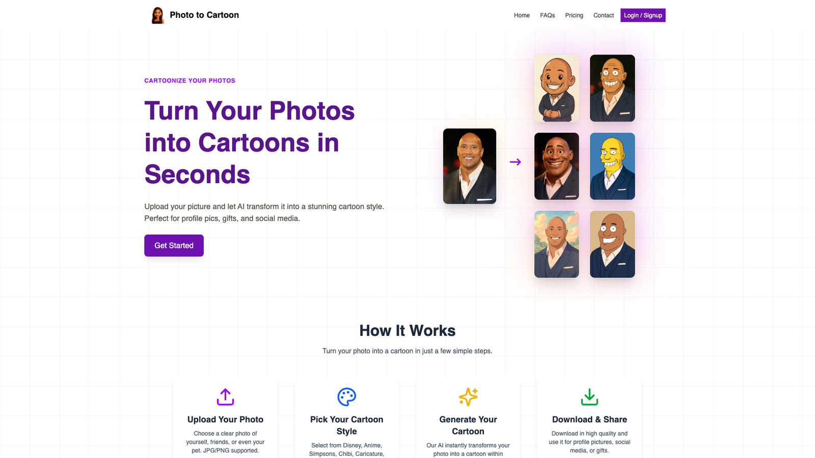 Photo to Cartoon — интерфейс нейросети Photo to Cartoon — интерфейс нейросети