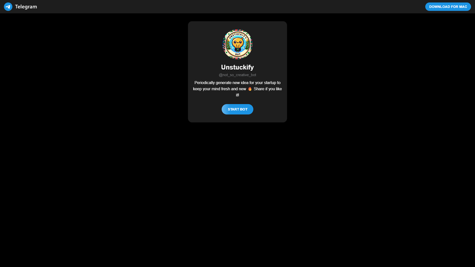 Unstuckify (@not_so_creative_bot) — интерфейс нейросети Unstuckify (@not_so_creative_bot) — интерфейс нейросети