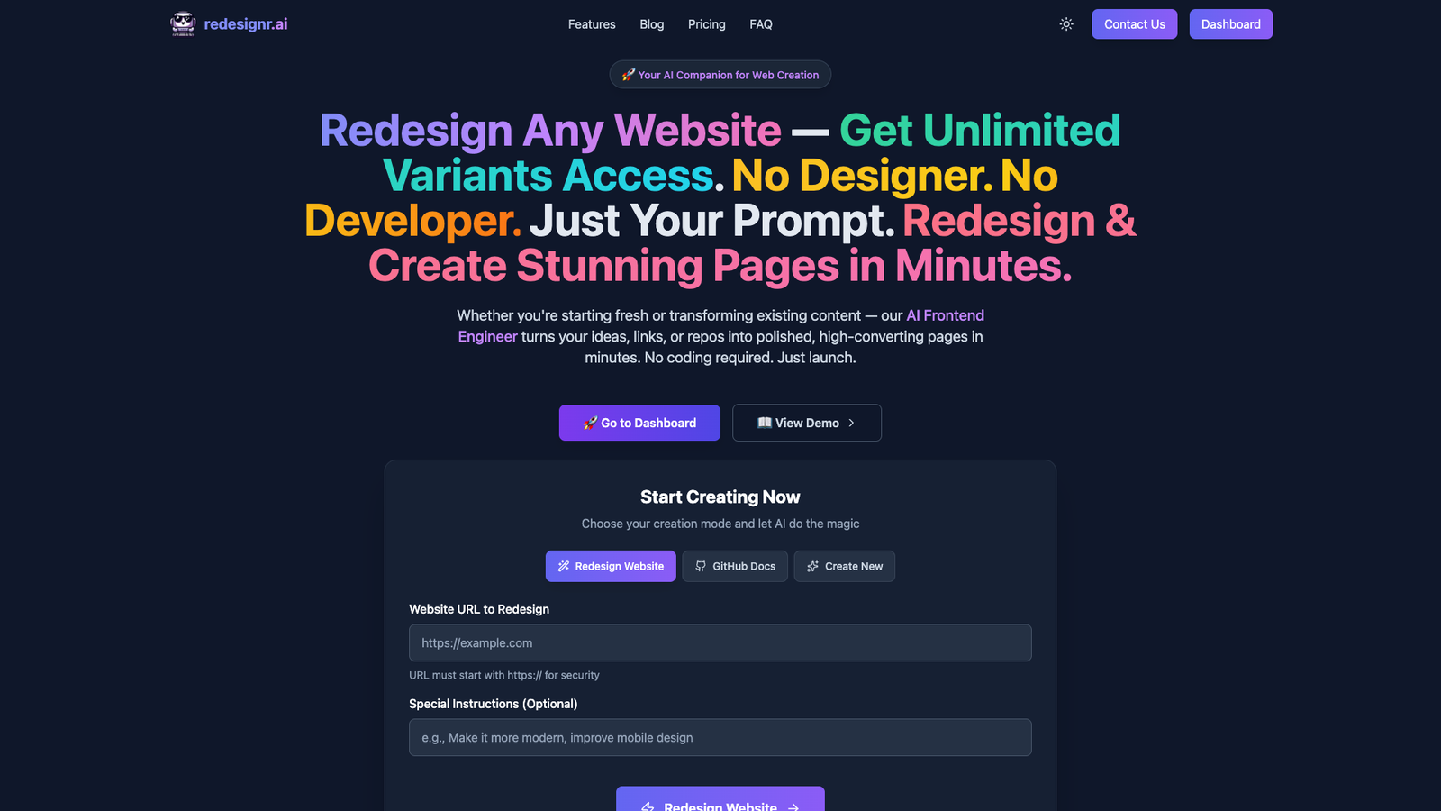 Redesignr.ai — интерфейс нейросети Redesignr.ai — интерфейс нейросети
