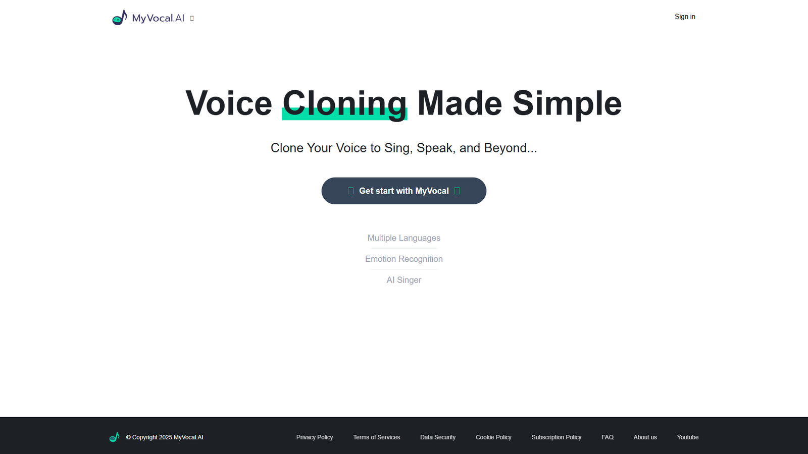 MyVocal.ai — интерфейс нейросети MyVocal.ai — интерфейс нейросети