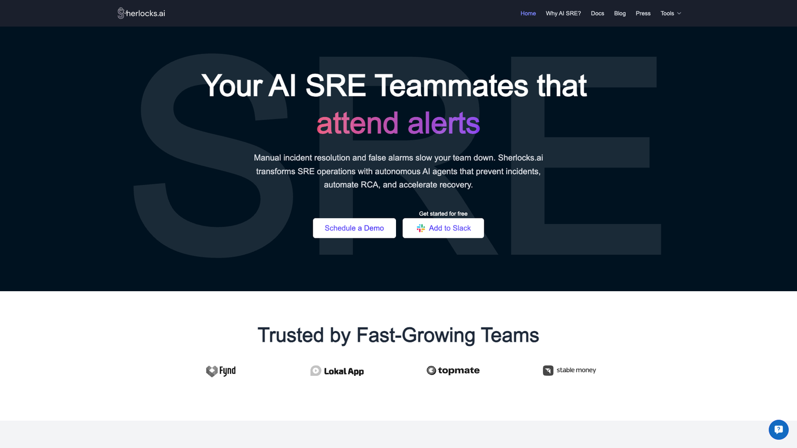 Sherlocks.ai — интерфейс нейросети