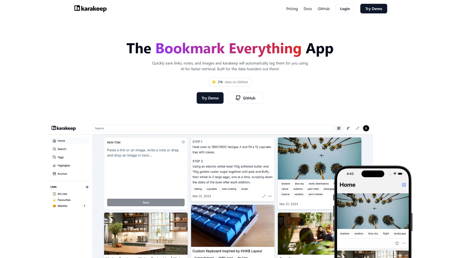 Karakeep — интерфейс нейросети Karakeep — интерфейс нейросети