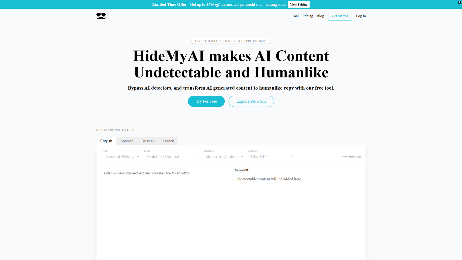 HideMyAI — интерфейс нейросети HideMyAI — интерфейс нейросети