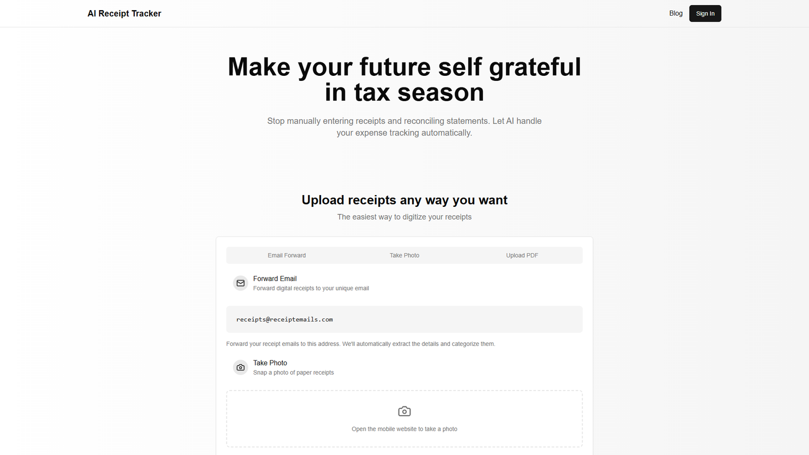 AI Receipt Tracker — интерфейс нейросети AI Receipt Tracker — интерфейс нейросети