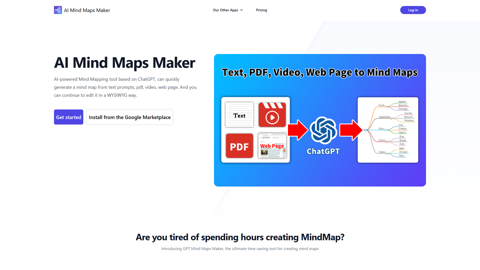 AI Mind Maps Maker — интерфейс нейросети AI Mind Maps Maker — интерфейс нейросети