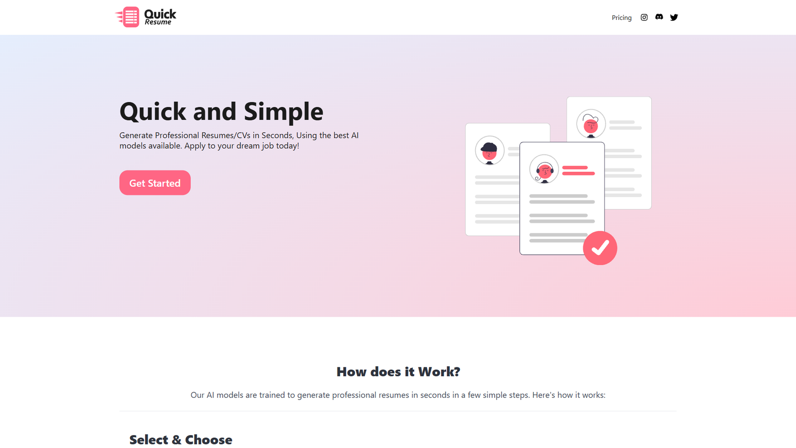 Quick Resume — интерфейс нейросети Quick Resume — интерфейс нейросети