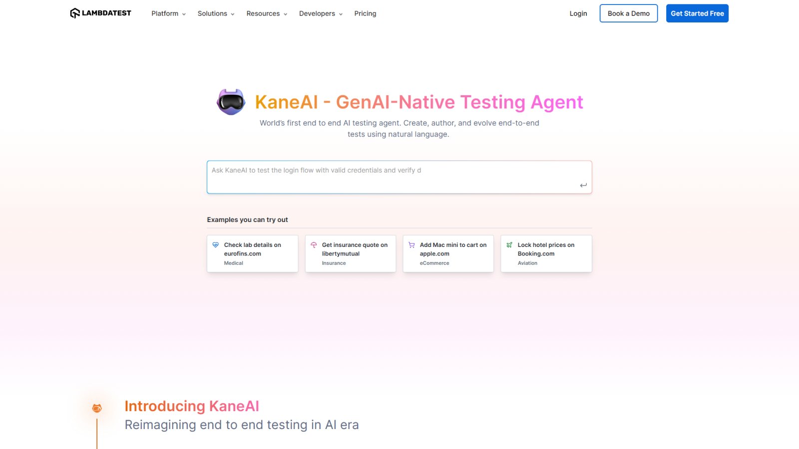 KaneAI нейросеть Главная страница