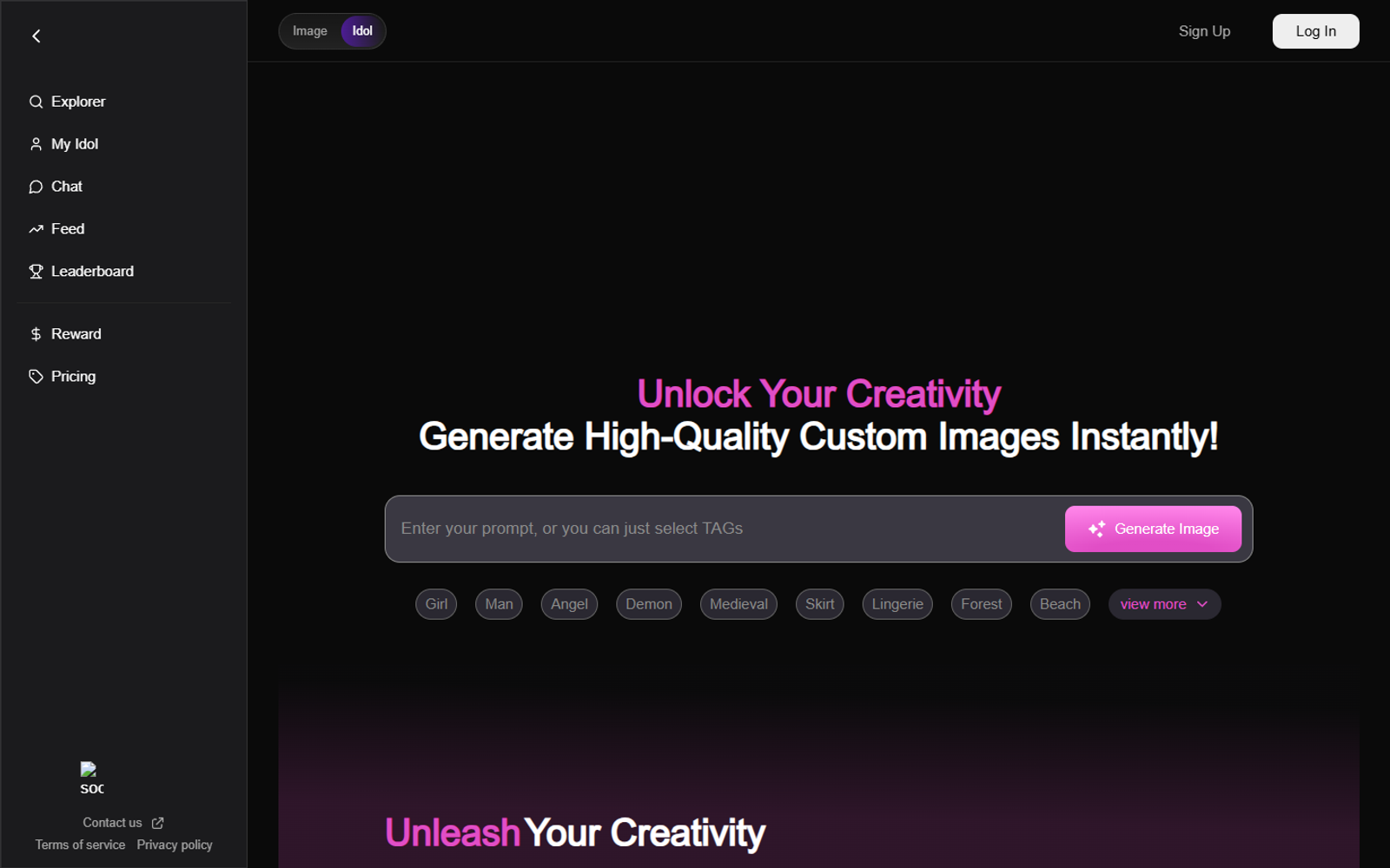 Idolly — интерфейс нейросети Idolly — интерфейс нейросети