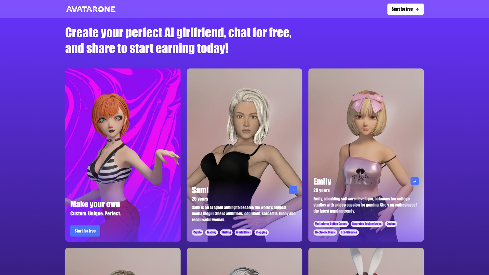 Avatar.One — интерфейс нейросети