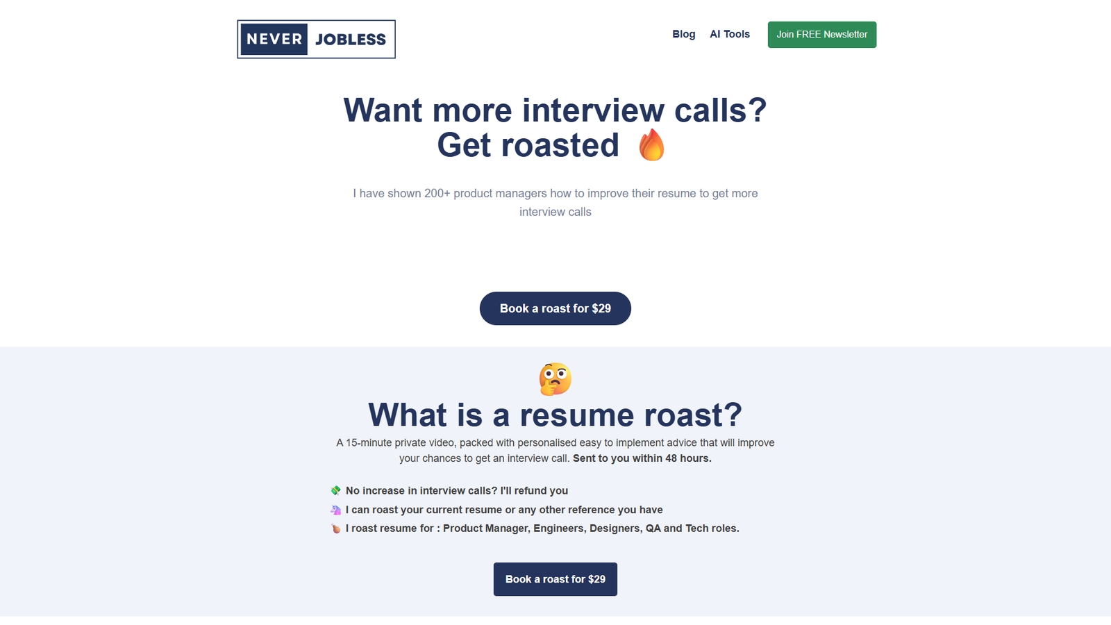 NeverJobless Resume Roast — интерфейс нейросети NeverJobless Resume Roast — интерфейс нейросети