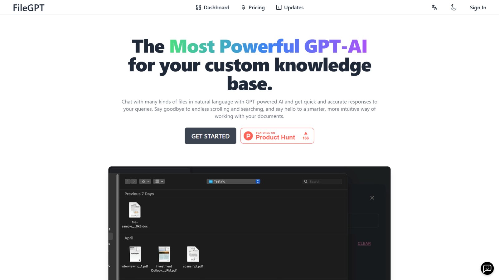 FileGPT нейросеть Главная страница