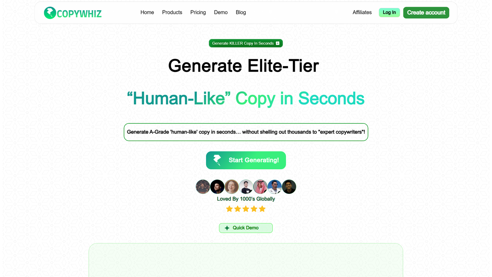 Copywhiz.ai — интерфейс нейросети Copywhiz.ai — интерфейс нейросети