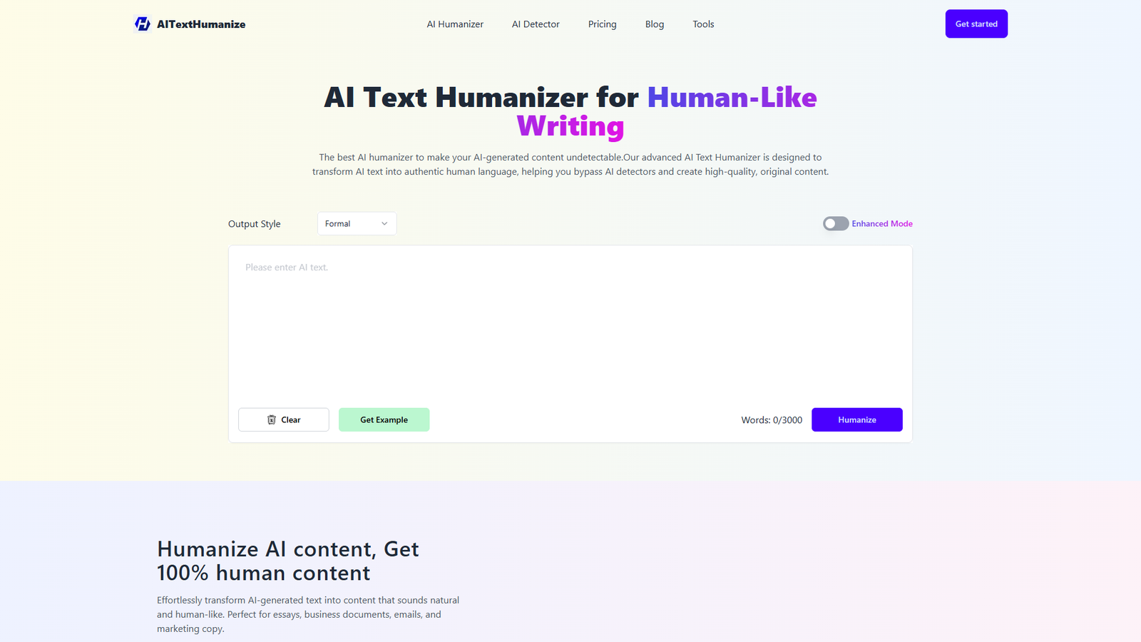 AI Text Humanizer — интерфейс нейросети AI Text Humanizer — интерфейс нейросети