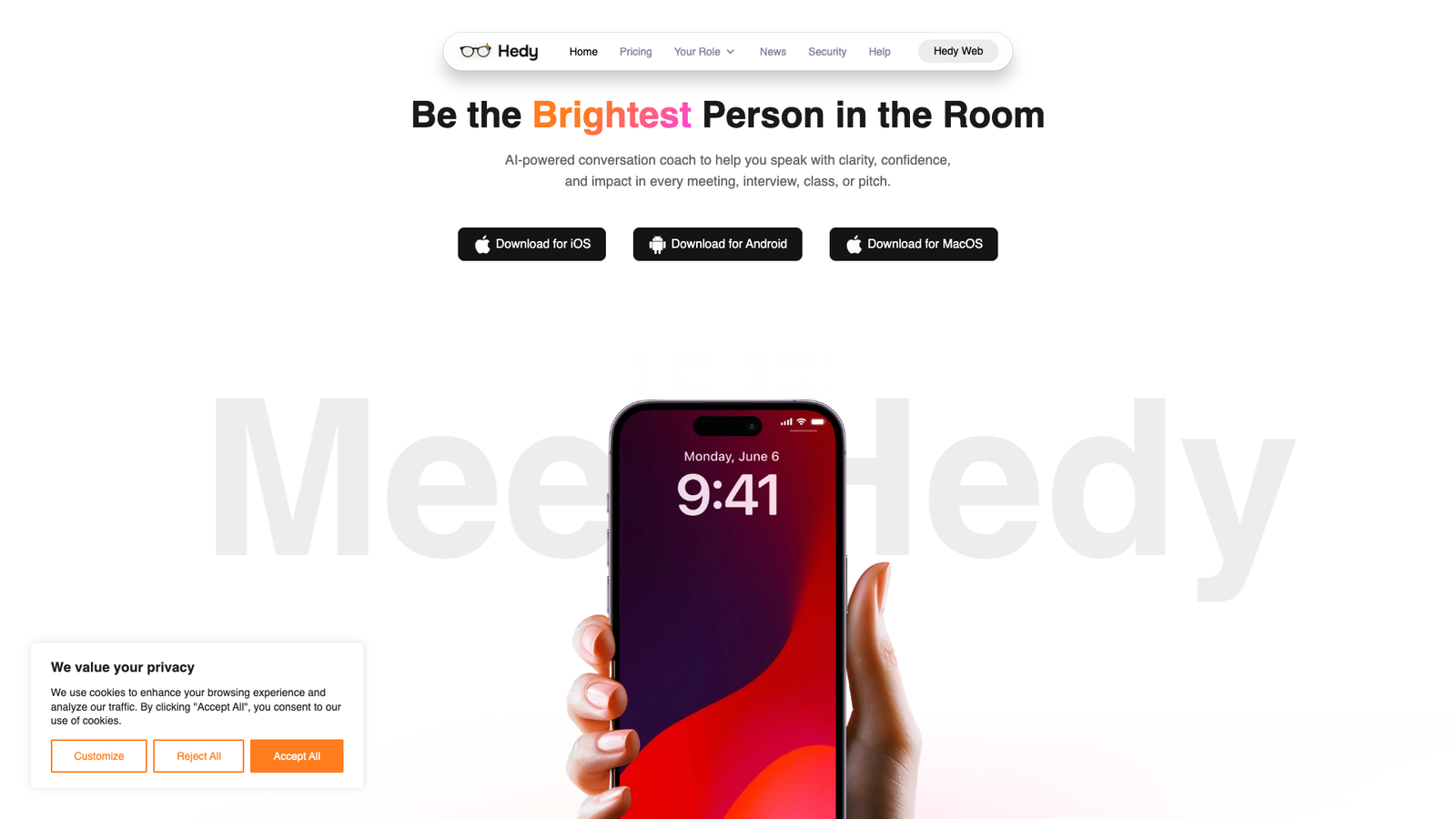 Hedy AI — интерфейс нейросети