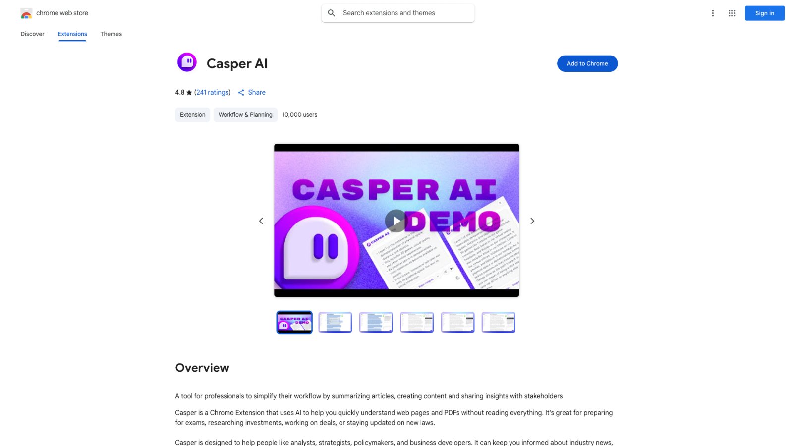 Casper AI нейросеть Главная страница