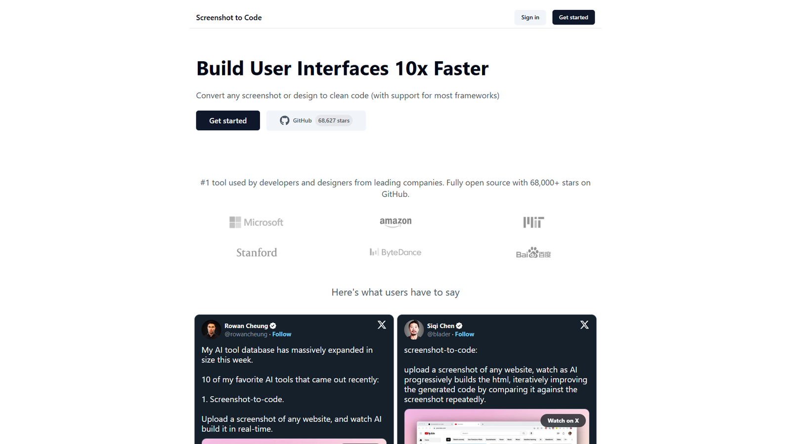 Screenshot to Code — интерфейс нейросети Screenshot to Code — интерфейс нейросети