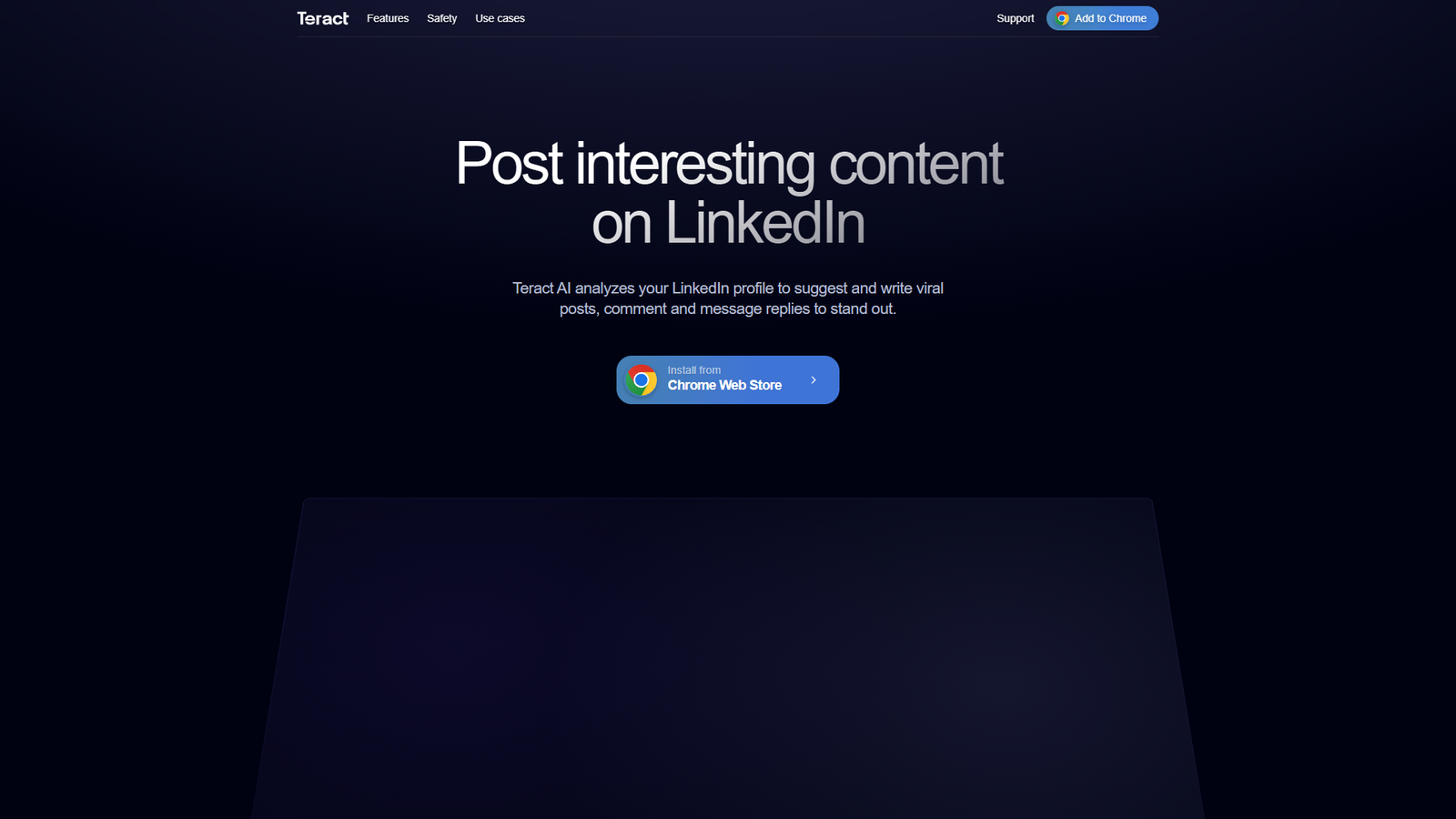 Teract LinkedIn AI Extension — интерфейс нейросети Teract LinkedIn AI Extension — интерфейс нейросети