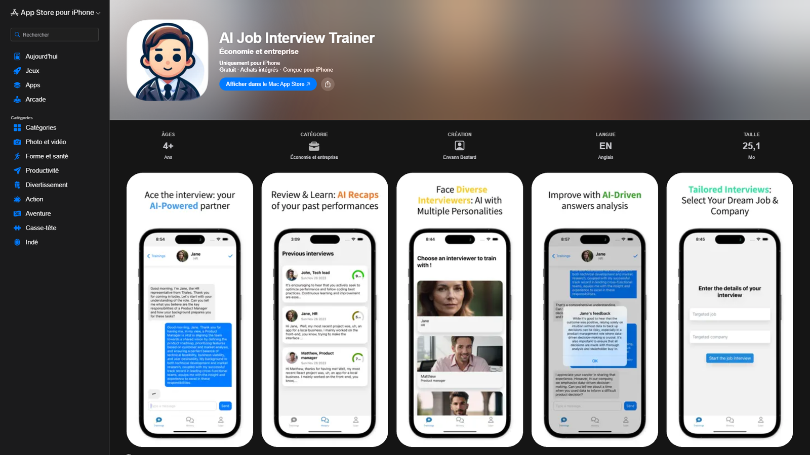AI Job Interview Trainer — интерфейс нейросети AI Job Interview Trainer — интерфейс нейросети