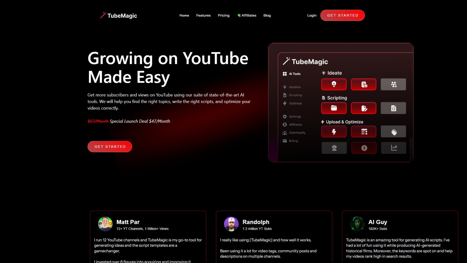 TubeMagic нейросеть Главная страница