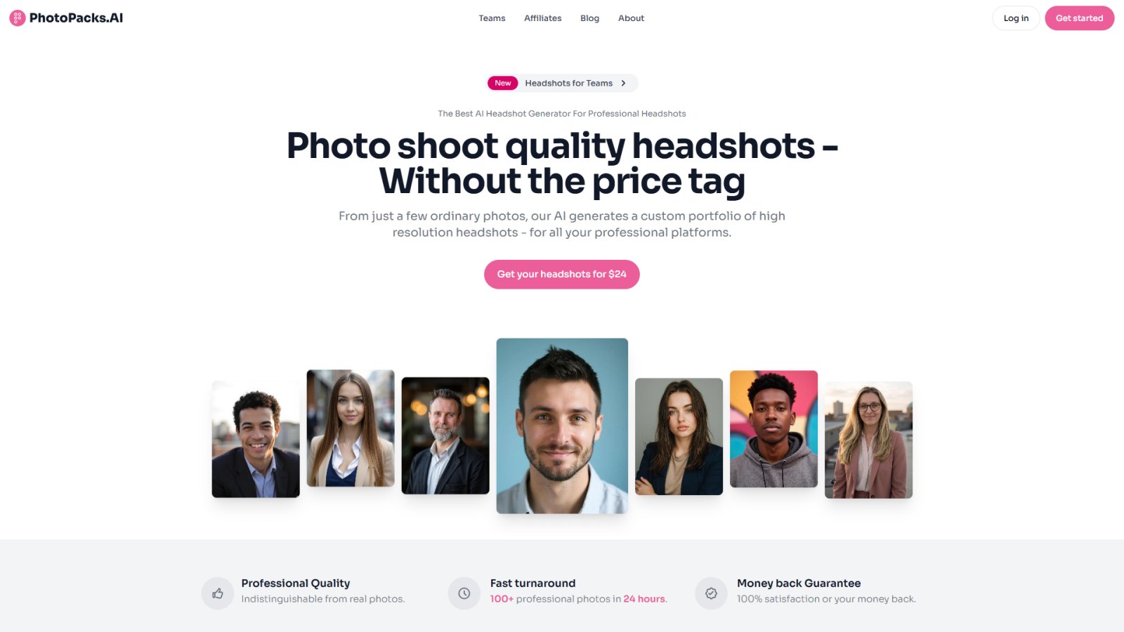 PhotoPacks.AI нейросеть Главная страница